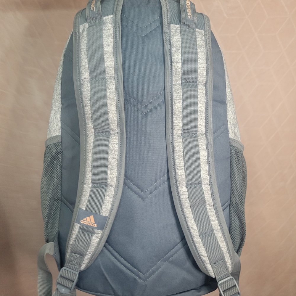 Adidas Heathered Gray Backpack with Copper Accents - Picture 2 of 2